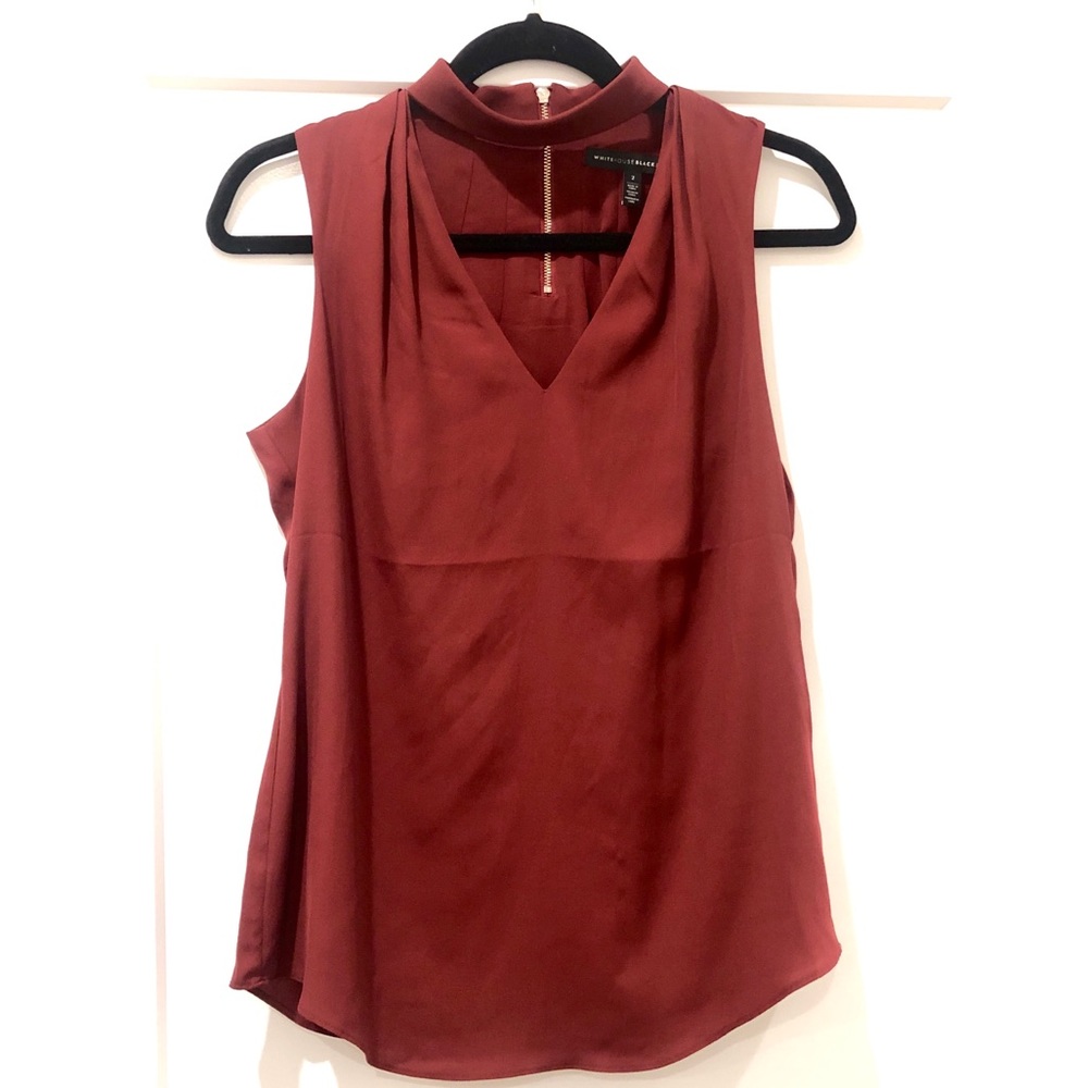 White House Black Market Choker Detail Blouse